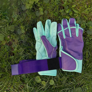 Breathable Comfortable Cowhide Leather Baseball <b>Batting</b> <b>Gloves</b> Ambidextrous Hook Loop Closure Eco-Friendly Design for Outdoor - Product Image 4