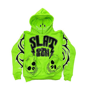 Ropa de calle de lujo, sudaderas con capucha de algodón para hombre, bordado desgastado personalizado, gráfico Tasche enmascarado, alta calidad ODM OEM - Product Image 4