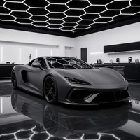 Luz LED Hexagonal Profesional para Lavado de Autos, Rejilla de Luz para Taller de Belleza Automotriz, con Revestimiento Cerámico - 8