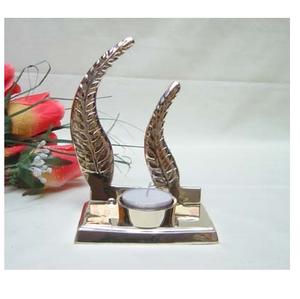 Bougeoir en métal de style moderne, finition polie brillante, dernier modèle, élégant, pour bougies votives - Product Image 1