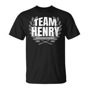 T-shirt Team Henry noir unisexe pour adulte, col rond, manches courtes, pour réunion de famille, tenue de fête - Product Image 1
