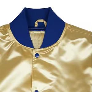 Chaqueta universitaria de satén para hombre, chaqueta Bomber con letras y logotipo personalizado, ropa de calle, moda - Product Image 5