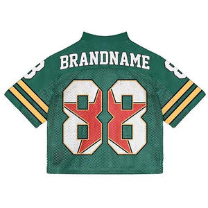 Camiseta de fútbol americano Unisex recortada de poliéster 100%, camiseta de fútbol, ropa de calle, camiseta de malla de gran tamaño, uniforme de fútbol juvenil - Product Image 4