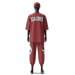Ensemble coordonné en maille premium pour femmes, tissu polyester léger 180 GSM, design à panneaux bordeaux, impression de logo personnalisée, ensembles pour femmes - Product Image 2