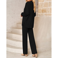 Ensemble de salon en coton 2 pièces pour femmes Style solide automne mode pantalons de survêtement avec poches confortable survêtement confortable voyage aéroport tenues