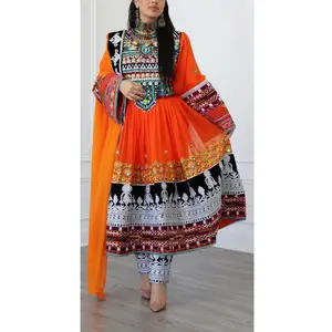 Wholesale Handmade Kuchi Afghan Dress For Sale Best Quality Cotton Fabric Afghan Kuchi With Embroidery Work