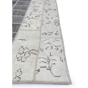 Tapis en laine noué à la main Provenance Pae-3386, motif patchwork gris et noir, pour entrée, chambre, couloir, rectangulaire, taille 9x12 pouces - Product Image 4