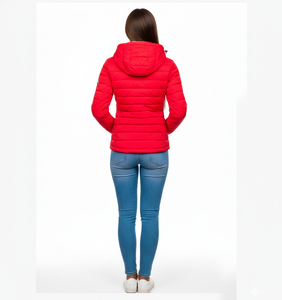 Chaqueta Acolchada con Capucha para Mujer, Invierno 2022, con Bordado, Cierre de Cremallera y Diseño Acolchado de Tela Tejida, Colores Personalizados - Product Image 5