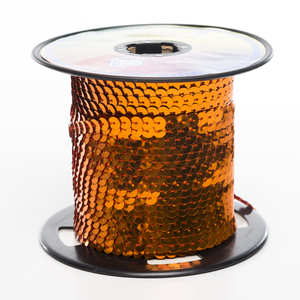 Bobina de Lentejuelas Lisas Naranja 6mm México Selanusa - Product Image 1