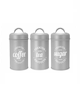 ภาชนะเก็บของโลหะพร้อมฝาปิดภาชนะบรรจุอาหารดีไซน์โบราณล้างได้สีขาวปลอดภัยสำหรับใช้ในร้านขายของชำ - Product Image 5