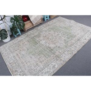 Alfombra Turca Vintage Grande de 5.3x8.5 pies (161x259 cm), Alfombra Abstracta Verde - Product Image 4