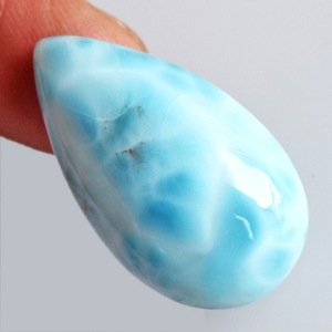 Cabujón Larimar Natural tamaño 3-21 MM liso pulido Larimar azul pectolita Stefilia piedra para colgante collar joyería - Product Image 2
