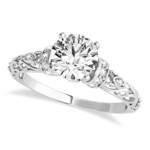 แหวนหมั้นเพชรทองคำขาว 14K (1.12 กะรัต) สไตล์โบราณ ดีไซน์หรูหราสง่างาม - Product Image 1