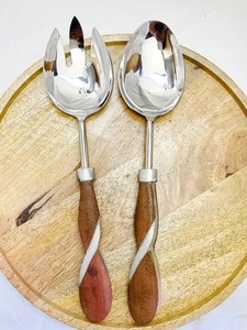 Juego de servidor de ensalada moderno, mango de madreperla, utensilios de cocina para servir comedor para el hogar, restaurante, mesa, fiesta - Product Image 4