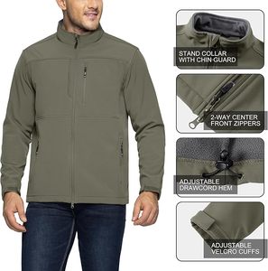 Men's Lightweight Waterproof Softshell <b>Jacket</b> Warm <b>Fleece</b> <b>Lined</b> Windbreaker for Travel Hiking Golf & Motorcycle Racing - Product Image 4