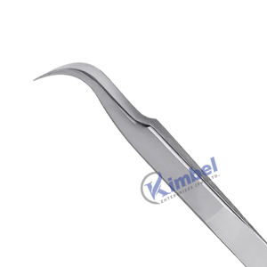 Pince à épiler pointue à cils incurvés de marque privée argent 75 degrés boîte d'emballage pince à épiler à pointe de fibre - Product Image 6