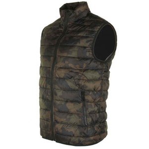 Gilet d'hiver vintage à fermeture éclair imperméable en coton lavé pour hommes col montant bouffant respirant en laine coupe-vent - Product Image 4