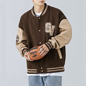 Veste universitaire personnalisée pour homme en laine, cuir et toile, avec broderies, logos, patchs et étiquettes personnalisés, respirante, pour l'hiver - Product Image 6