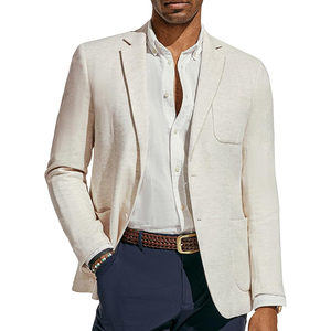 Chaqueta de traje para hombre, elegante, de un botón, sólida, ajustada, de un solo pecho, chaqueta de fiesta, chaqueta de oficina con solapa de muesca - Product Image 1