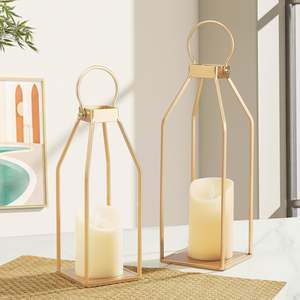 Lanterne minimaliste pour la maison, lanterne de style nordique, bougeoir moderne pour la maison, décoration de lanterne de table, bougeoir de lanterne sur pied - Product Image 1