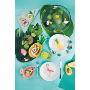 Excelsa Set di stoviglie Multicolor in porcellana tropicale 18 pezzi modello di origine cinese 61507 - Product Image 4