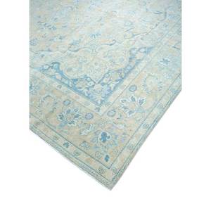 Tapis en laine bleue vintage fait main Pae-1818, motif rectangulaire en patchwork abstrait pour la maison, pour le salon, la chambre à coucher - Product Image 2