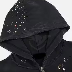 Sudadera con Capucha de Manga Larga para Hombre, Informal, de Invierno, con Pedrería, 100% Algodón de Alta Calidad, Color y Logotipo Personalizables - Product Image 5