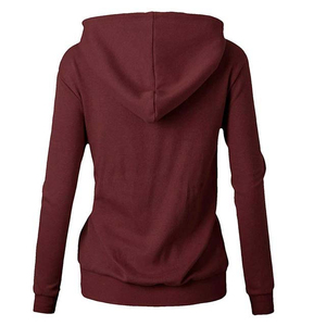 Sudaderas transpirables de manga larga para mujer, novedad en sudaderas con capucha con cremallera y cuello alto de color contrastante para mujer - Product Image 3