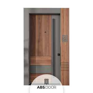 Puerta de Entrada de Acero Inoxidable Posmoderna ABSDOOR, Alta Seguridad, Aislamiento Térmico, Elegancia, Uso Interior, Apartamentos, Villas, Turquía - Product Image 1