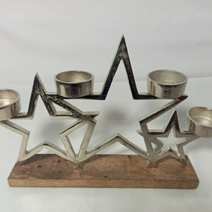 Ensemble de deux bougeoirs de Noël en gros avec base pour la décoration de la maison et des hôtels - Product Image 1