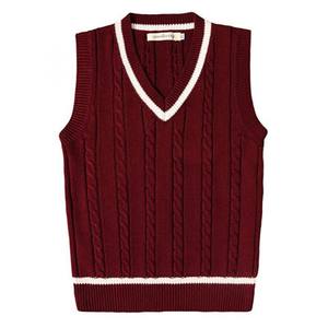 Chaleco de Punto de Alta Calidad, Estilo Británico Preppy, Cuello en V, para Graduación, Uniforme Escolar para Adultos - Product Image 2