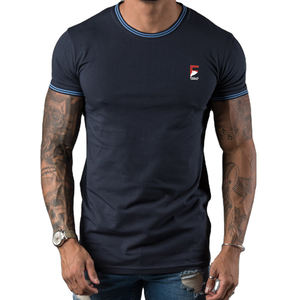 Camisetas de secado rápido para gimnasio de entrenamiento de cuello personalizables de alta calidad, camisetas ajustadas de manga corta para hombre al por mayor - Product Image 5