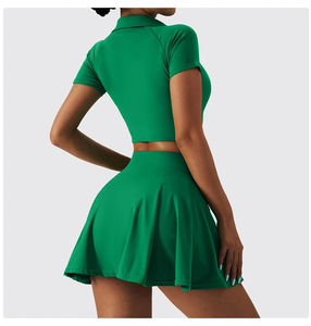 Kivotech-Conjunto de falda y camisa de tenis personalizado de calidad superior para mujer, uniforme deportivo de diseño transpirable para partidos de tenis - Product Image 2