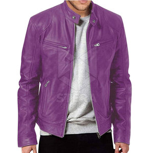 Veste en cuir légère à logo personnalisé Vêtements tendance Veste en cuir pour hommes Veste en cuir de haute qualité - Product Image 1