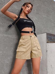 Pantalones cortos cargo frescos sin esfuerzo para la mujer audaz Street Ready and Chic Debe tener pantalones cortos cargo para el verano Calidad Premium - Product Image 4