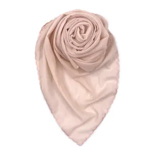 Tudung-tela bordada de gasa de algodón, tudán liso, hijab musulmán, venta al por mayor, Malasia
