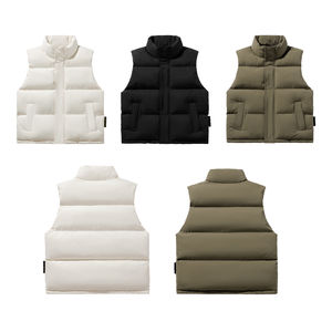 เสื้อกั๊กขนเป็ดแบบหนาสำหรับผู้ชายระบายอากาศได้ดีสีพื้นสำหรับฤดูหนาว - Product Image 2