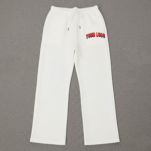 Pantalones de chándal acampanados de ajuste Regular de poliéster/algodón hechos a medida de alta calidad, pantalones de chándal ecológicos de invierno de lana transpirable para mujer - Product Image 3