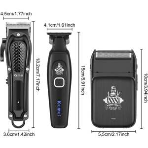 Kit de Corte de Pelo Eléctrico Inalámbrico para Barbería, Recargable, Afeitadora y Recortadora Húmeda/Seca para Barba de Hombre, con Batería - Product Image 1