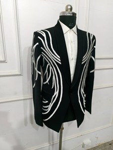 Dernier modèle de costumes de marié pour hommes 2 pièces coupe ajustée Costumes de mariage pour hommes 2 pièces pour hommes personnalisables pour adultes - Product Image 3