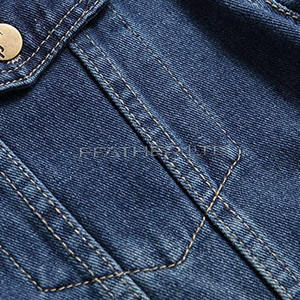 Chaqueta vaquera lisa de invierno de algodón elástico Regular para hombre hecha a medida 100% algodón estilo callejero de talla grande de secado rápido transpirable - Product Image 5