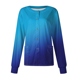 Veste de travail médicale à manches longues KATBROS INDUSTRY pour femmes, couleur unie, tissu sergé, matière Spandex/Polyester, uniforme médical de maintien au chaud - Product Image 5