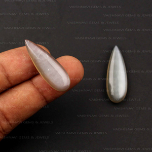 Piedra lunar gris Natural de alta calidad, cuentas de pera Briolette de 10x30mm, piedras preciosas de cuarzo calibradas para la fabricación de joyas, suministro a granel Suelto - Product Image 2