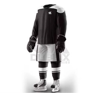 2024 conjunto de hockey sobre hielo de poliéster personalizado Unisex tamaño adulto hombres mujeres sublimado equipo uniforme pantalones ropa de hockey sobre hielo barata - Product Image 4