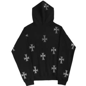 Suministro directo de fábrica Color sólido Hombres Sudaderas con capucha de diamantes de imitación Logotipo de impresión de alta calidad Sudadera con capucha con cremallera de diamantes de imitación gruesos - Product Image 6