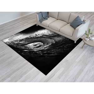 พรมพิมพ์ลายคลื่น - ดีไซน์ลายกระดานโต้คลื่นสีดำขาวทันสมัย พร้อมพรมขนนุ่ม - Product Image 4