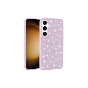 Étui de luxe en cuir et TPU acrylique avec design en strass diamant pour Samsung Galaxy S24 Plus, coque blanche brillante - Product Image 2