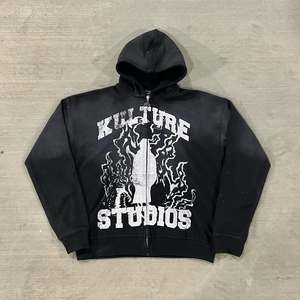 Ensemble de survêtements d'hiver pour hommes personnalisé OEM sweat à capuche en coton imprimé à ourlet brut avec pour pantalon à impression bouffante survêtement évasé deux pièces - Product Image 5