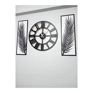 Bianco e nero, 3 pezzi di palma e orologio Set di decorazioni da parete