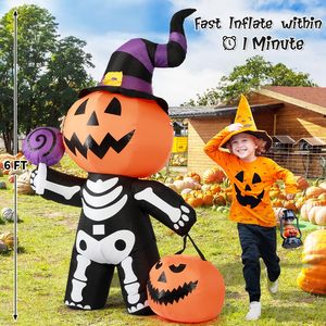6 ft <span class=keywords><strong>Halloween</strong></span> bí ngô inflatable, đáng sợ Inflatable bí ngô ma thổi lên <span class=keywords><strong>Halloween</strong></span> trang trí với đèn LED - Product Image 5